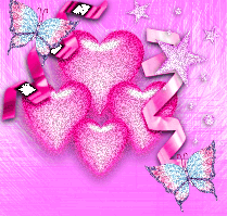 Gif animé coeurs papillons